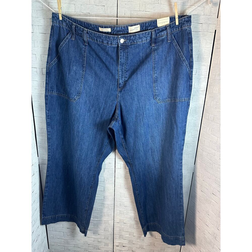 Universal thread Womens Jeans no stretch wide leg high rise relaxed thigh plus s